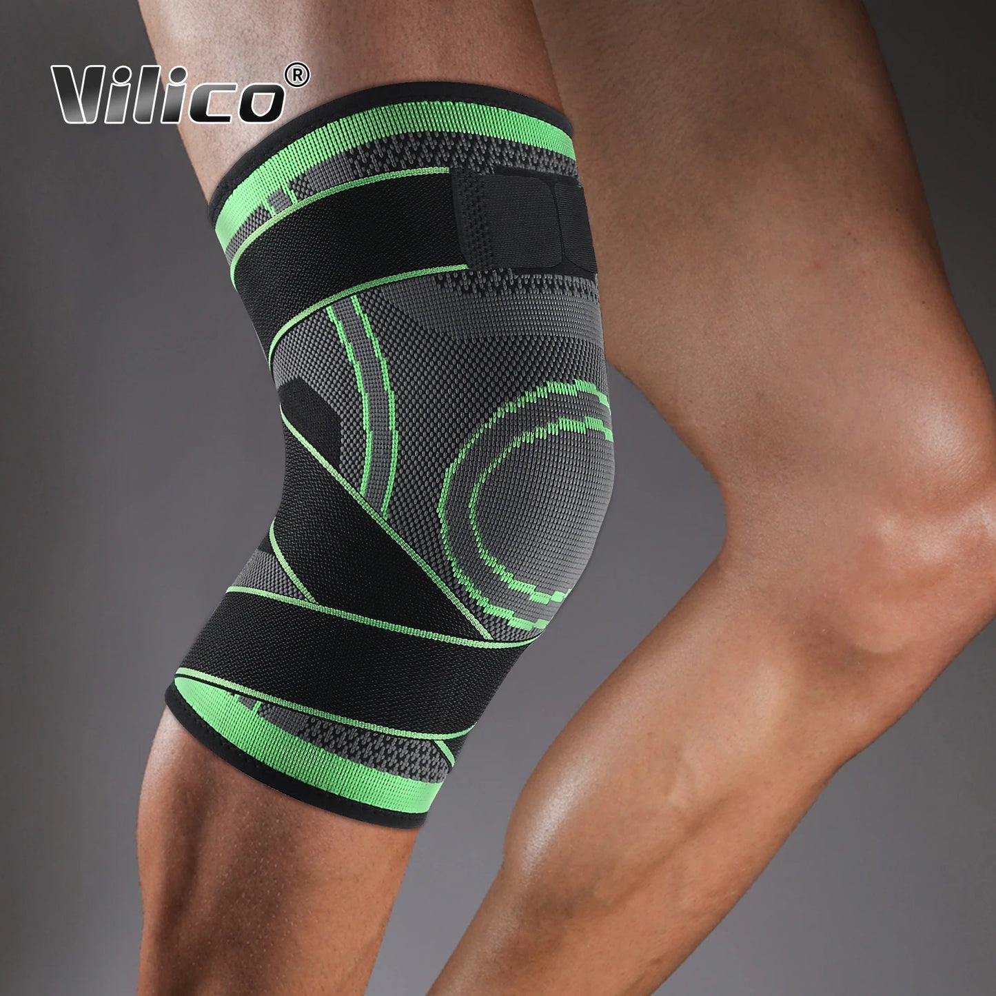 1 Piece SPorts Compression Kneepad Pressurized Elastic Knee Pads Support Fitness Gear for Running Basketball Protector