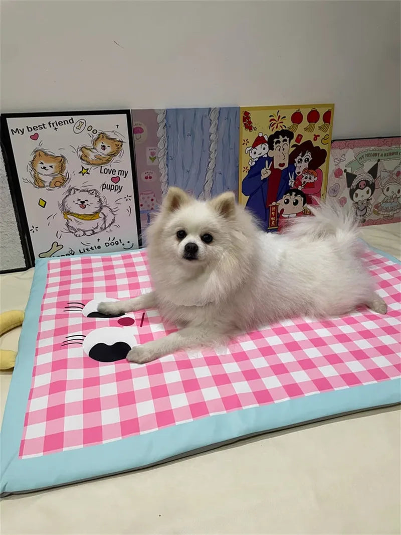 Dog Cooling Mat Plaid Large Summer Pet Cold Bed for Small Big Dogs Cat Durable Blanket Sofa Cat Ice Pad Blanket Pet Supplier