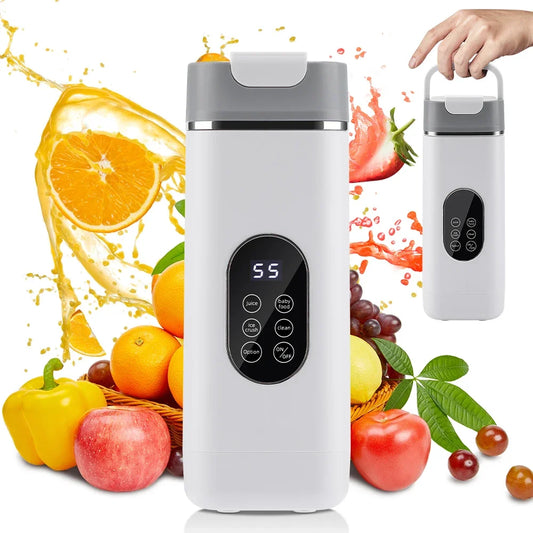 Electric Blender Fruit Juice Cup 12 Blades Crushed Ice Juiceing Cup for Smoothies and Shakes LED Display Portable Juicer Mixer
