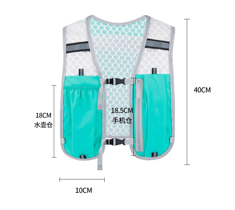 Running Outdoor Cycling Vest Nylon Lightweight Sports Storage Backpack Hiking Trekking Breathable Adjustable Straps Fitness Gear