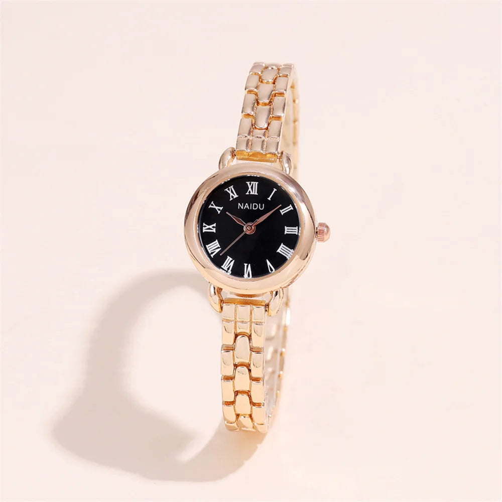 trendy small dial quartz women lady bracelet steel watch