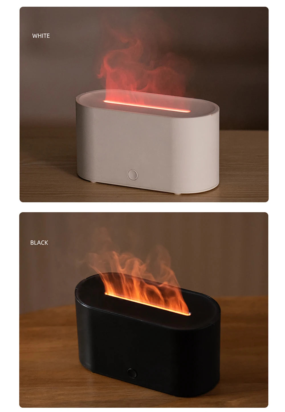 Aroma Diffuser Flame Air Humidifier USB Desktop for Household Bedroom Fragrance Essential Oil Diffuser with Colorful Night Light