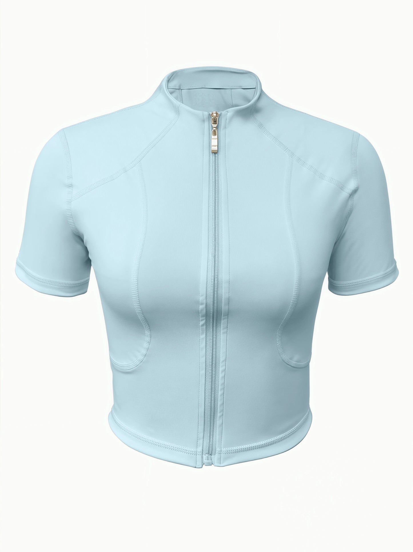 Fitness girl cycling yoga suit top, high-end full zipper jacket, sports T-shirt, training running short sleeved summer