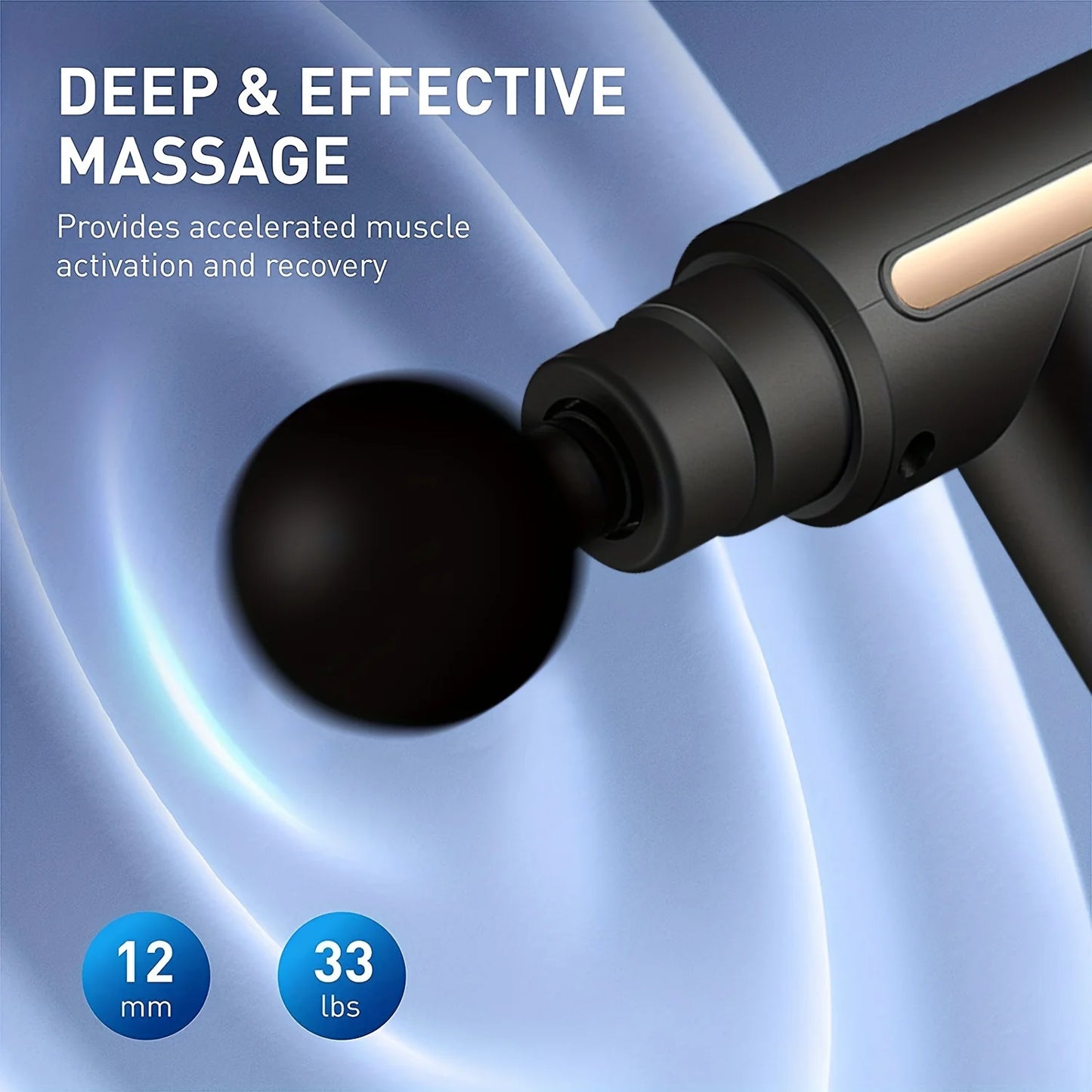 Portable Fascial Massage Gun Electric Percussion Pistol Massager Body Relaxation With LED Touch Screen 4Replaceable Massage Head