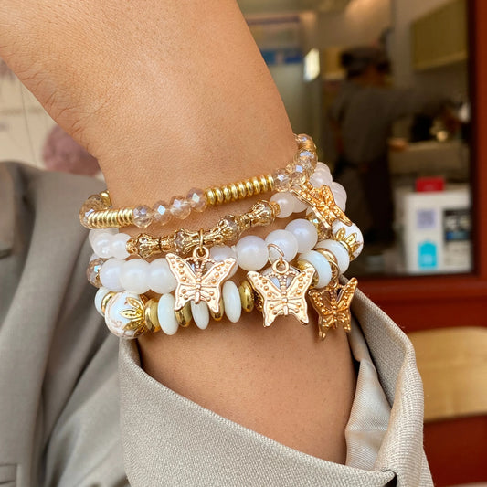 4pcs String Bead Lady Bracelet New Fashion Style Hand Chain Bracelet Set Four-piece Butterfly Bracelet