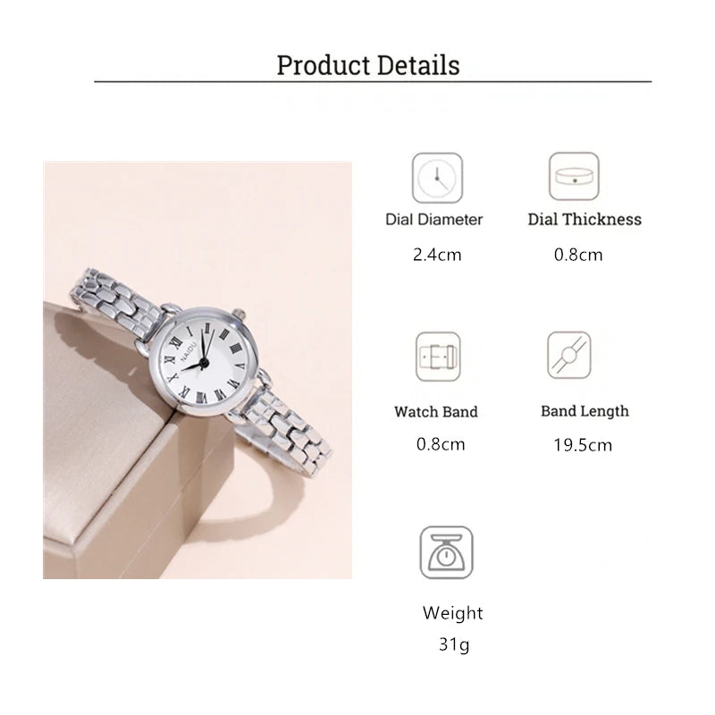 trendy small dial quartz women lady bracelet steel watch