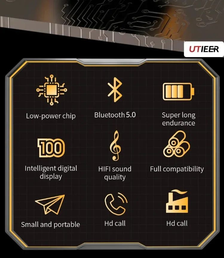 Bluetooth 5.3 Headphones TWS Wireless Earphones with LED Display Stereo Headset Touch Control Earbuds Noise Reduction