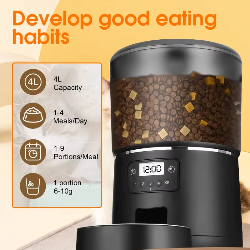 Pet Dog Automatic Feeder 4L Remote APP Timed Quantitative WIFI Intelligent Feeding Machine Cats & Dogs Universal Dog Accessories