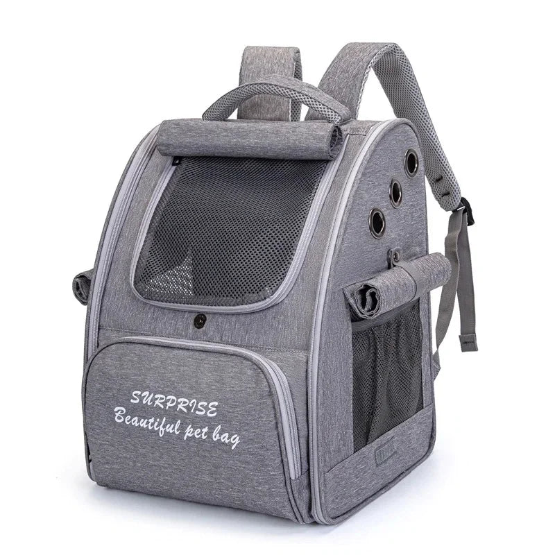 Pet Cat Carrier Bag Breathable Portable Cat Backpack Outdoor Small Dog Transport Carrying Bag Cat Backpack Carriers With Cushion