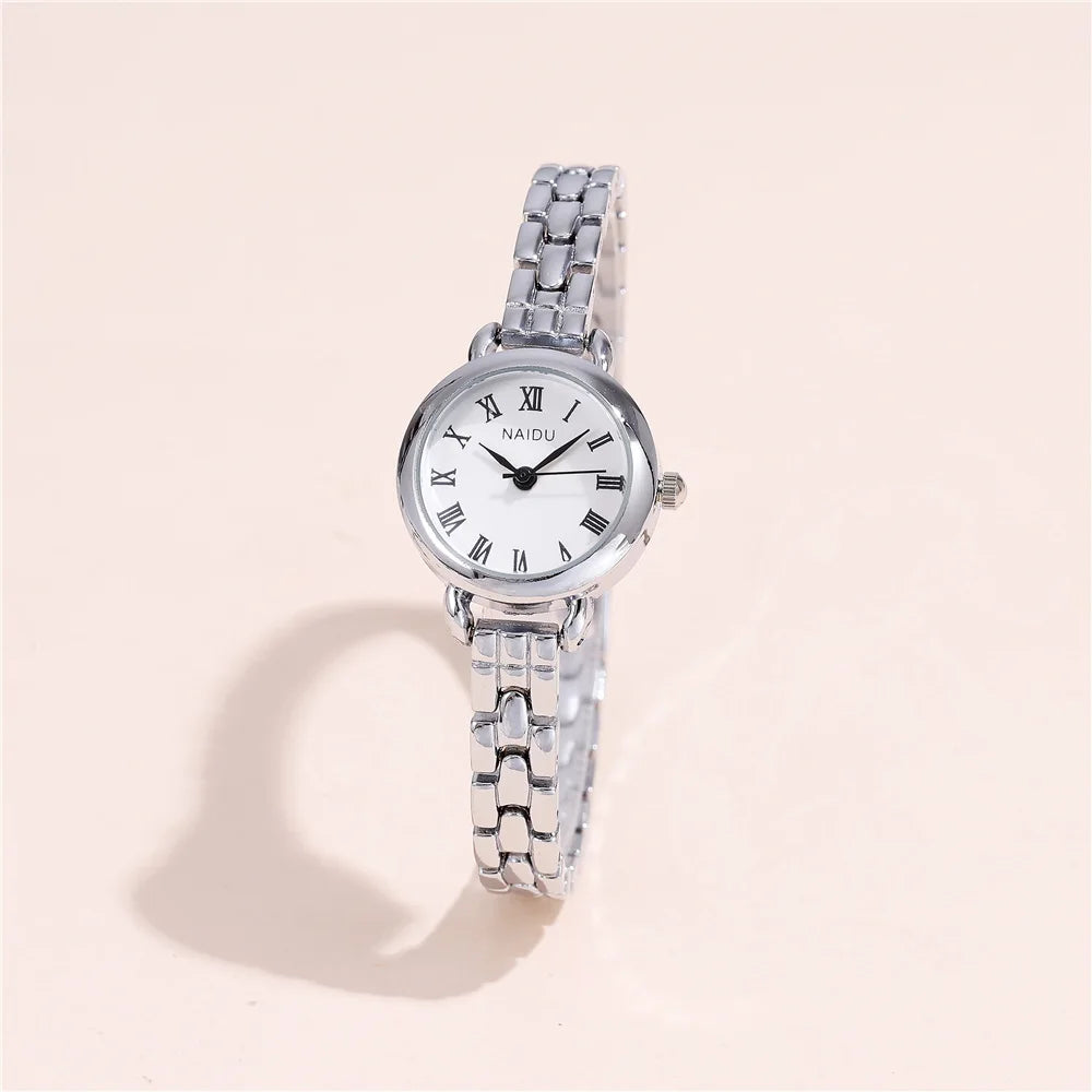 trendy small dial quartz women lady bracelet steel watch