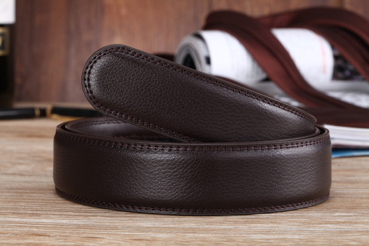 Men's Automatic Buckle Belts No Buckle 3.5cm Belt Body without Buckle High Quality Male PU Leather Strap Jeans Belt Wide