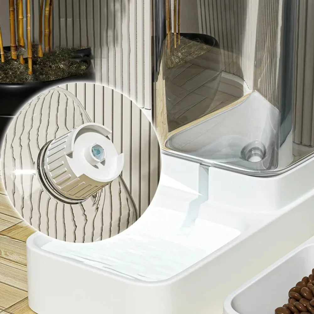 Pet automatic feeder cat water dispenser dog bowl medium-sized dog feeding water feeding basin combination food storage bucket