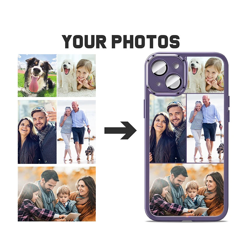 Personalized DIY Customized Picture Name Photo Phone Case For iPhone 16 15 14 Pro Max 13 12 Pro Max 11 Protective Soft Cover
