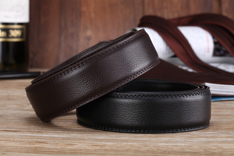 Men's Automatic Buckle Belts No Buckle 3.5cm Belt Body without Buckle High Quality Male PU Leather Strap Jeans Belt Wide