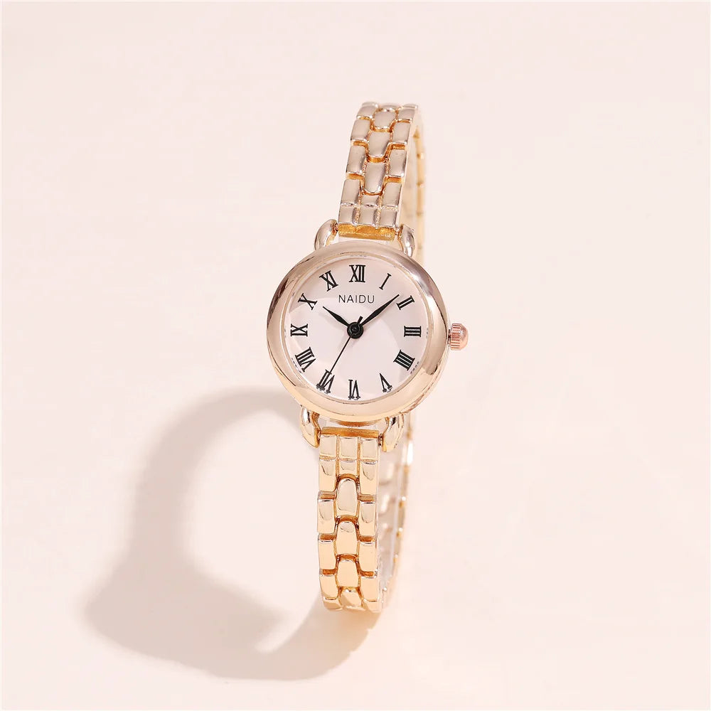 trendy small dial quartz women lady bracelet steel watch