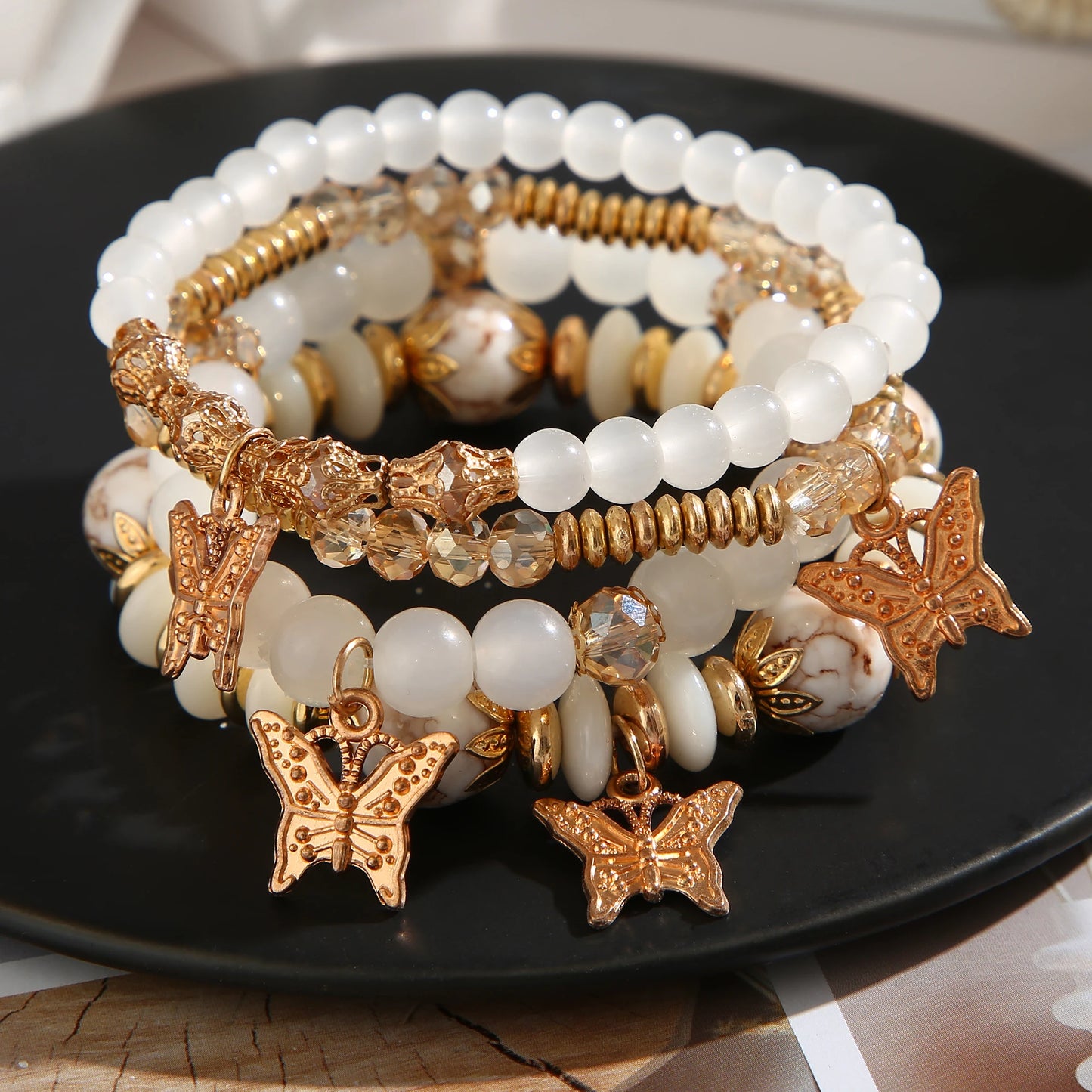 4pcs String Bead Lady Bracelet New Fashion Style Hand Chain Bracelet Set Four-piece Butterfly Bracelet