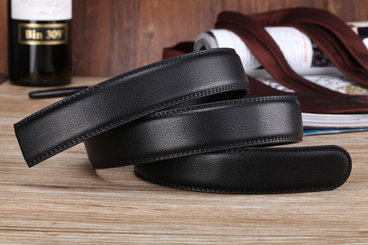 Men's Automatic Buckle Belts No Buckle 3.5cm Belt Body without Buckle High Quality Male PU Leather Strap Jeans Belt Wide