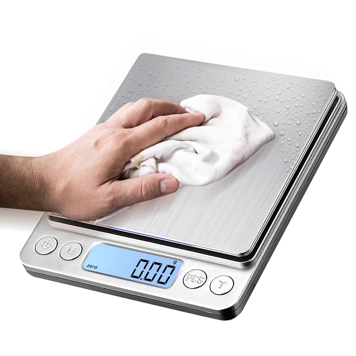 Digital Kitchen Scale 3000g/ 0.1g USB Charging with 2 Trays Home Mini Jewelry Pocket Scale with LCD Display Digital Food Scales