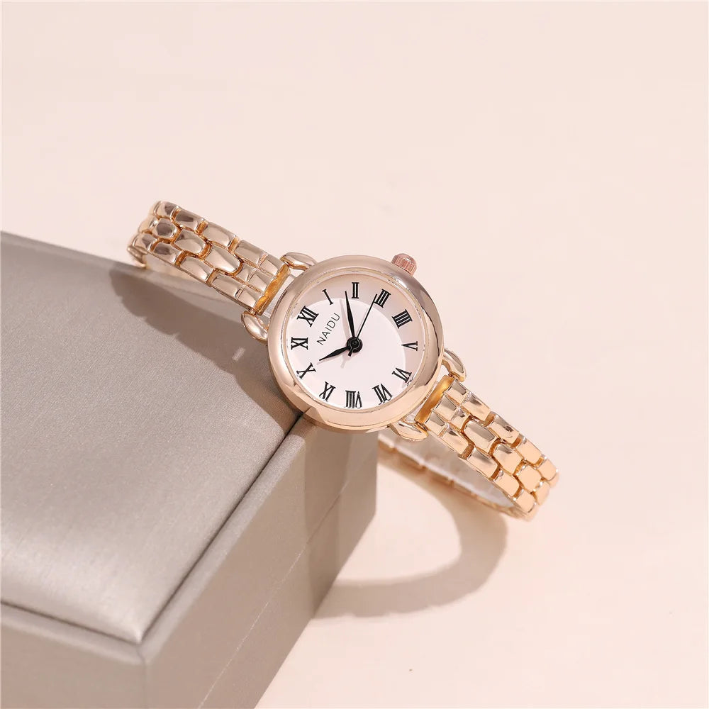 trendy small dial quartz women lady bracelet steel watch