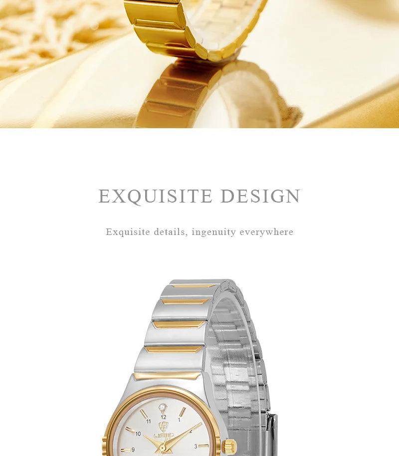 Brand New Wonen Watch Luxury Golden Quartz Stainless Steel Bracelet Waterproof Ladies Golden Wristwatch Girl Clock Relogio mujer