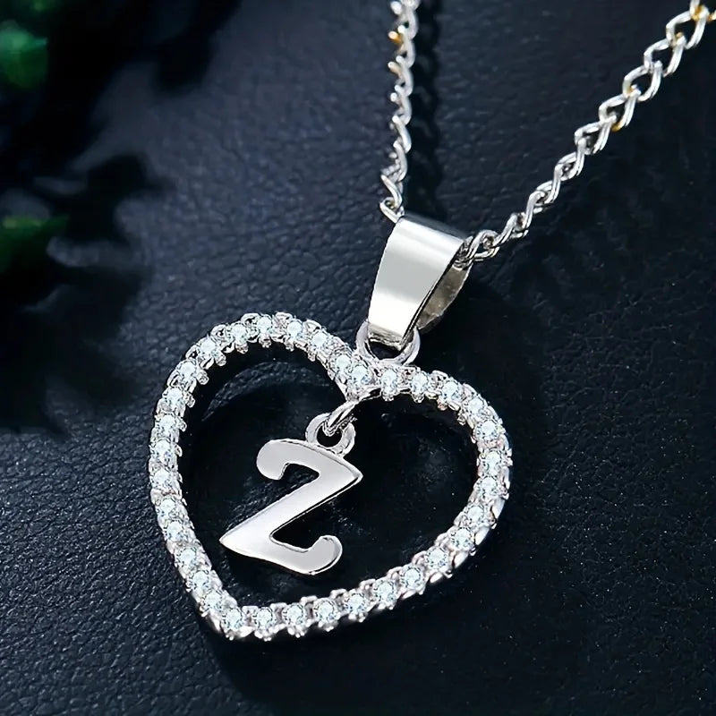 Bohemian Style Heart-shaped Letter Pendant Necklace, Wedding Party Gift For Men And Women,Delicate Gift for Men And Women