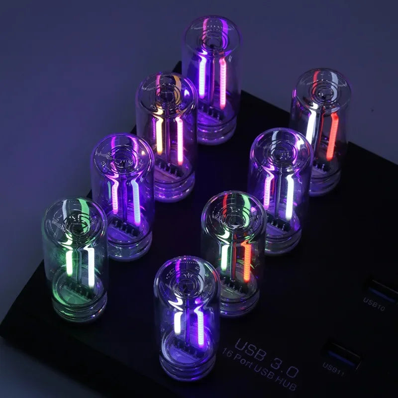 LED USB Lamp Mini Night Light USB Plug-in LED Light Bulb Touch Control Dimming for Car Bedroom Ambient Decorations Lighting