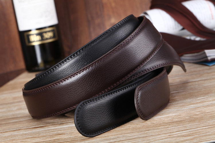 Men's Automatic Buckle Belts No Buckle 3.5cm Belt Body without Buckle High Quality Male PU Leather Strap Jeans Belt Wide