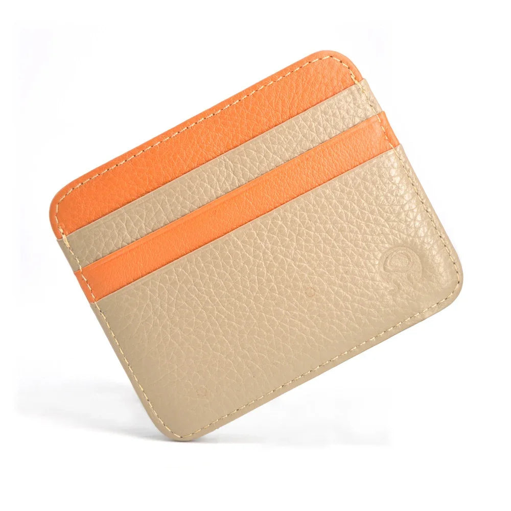 New Thin Genuine Leather Mini Wallet Slim Bank Credit Card Holder Men's Business Small ID Case For Man Purse 6 Slots Cardholder