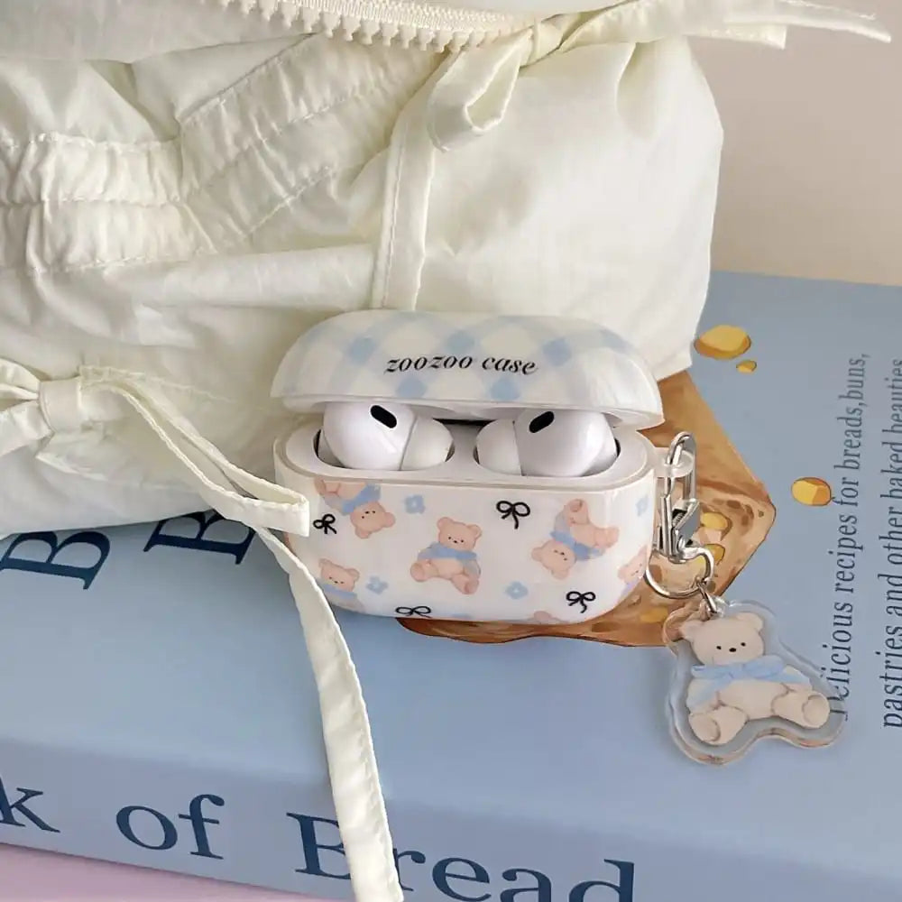 Hot Cute Cartoon Bear Earphone Protective Case for AirPods 1 2 3 4 Pro 2rd Soft Anti-fall Protect Cover with Lovely Pendant