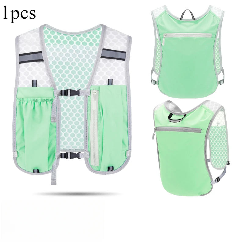 Running Outdoor Cycling Vest Nylon Lightweight Sports Storage Backpack Hiking Trekking Breathable Adjustable Straps Fitness Gear