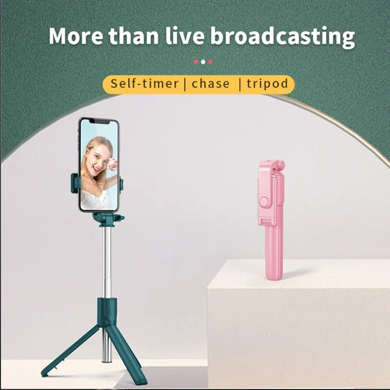 Wireless Selfie Stick Tripod Stand with Light Bluetooth Remote Extendable Tripod for iPhone Mobile Phone TikTok Live Streaming