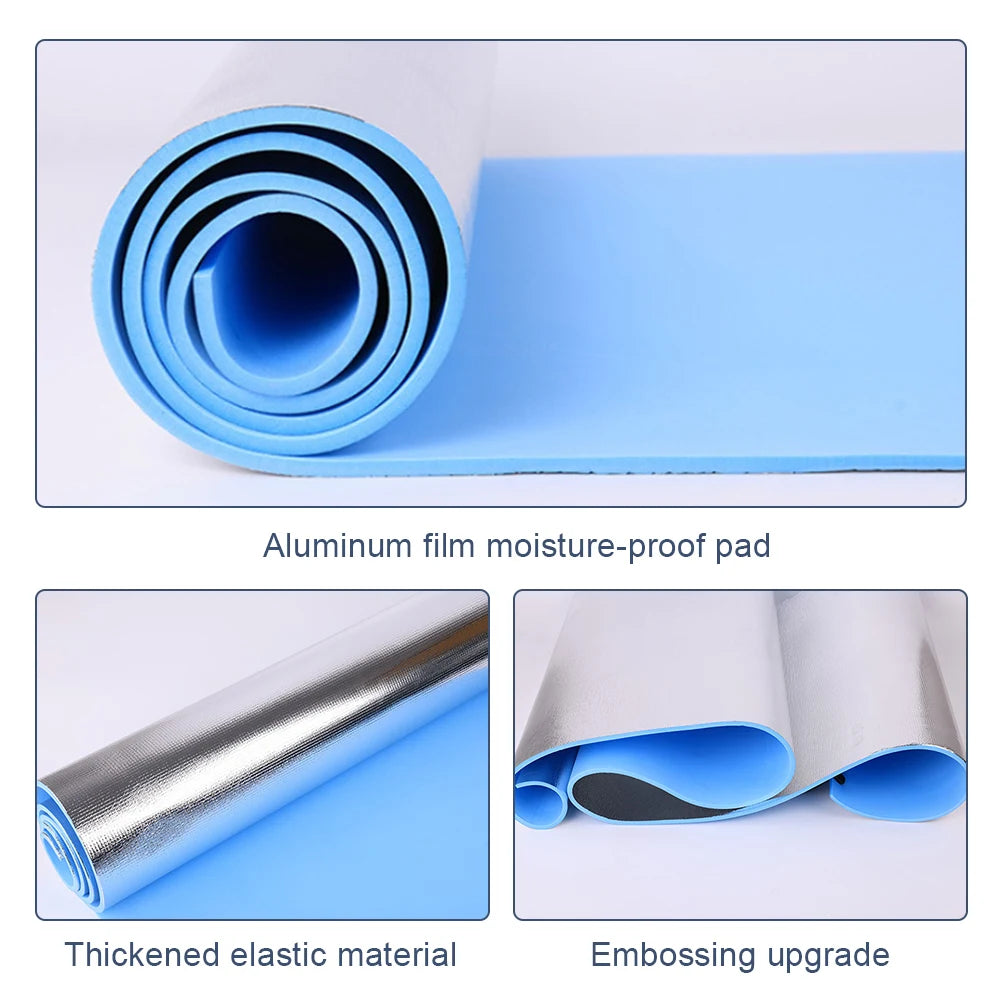 Waterproof Yoga Mat Aluminum Membrane Exercise Mat Thickened Camping Picnic Mat Portable Multifunction for Gym Workout