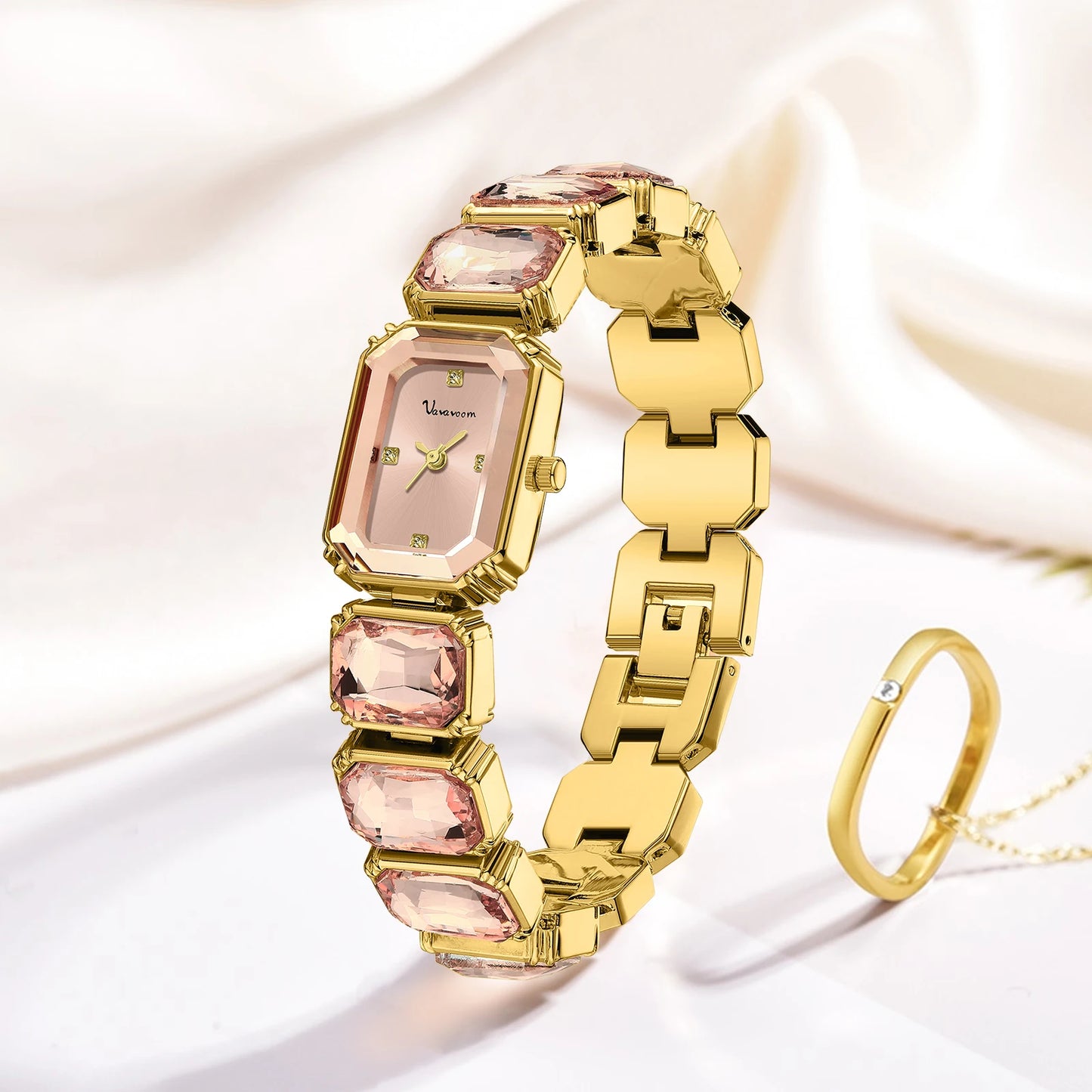 Women Square Watch Luxury Stainless Steel Water Diamond Original Quartz Movement Fashion Bracelet Clock Rose Gold Ladies Watches