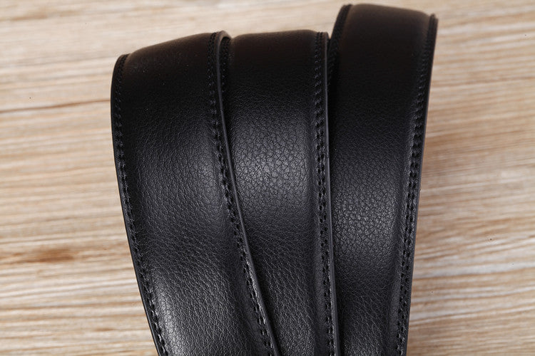 Men's Automatic Buckle Belts No Buckle 3.5cm Belt Body without Buckle High Quality Male PU Leather Strap Jeans Belt Wide