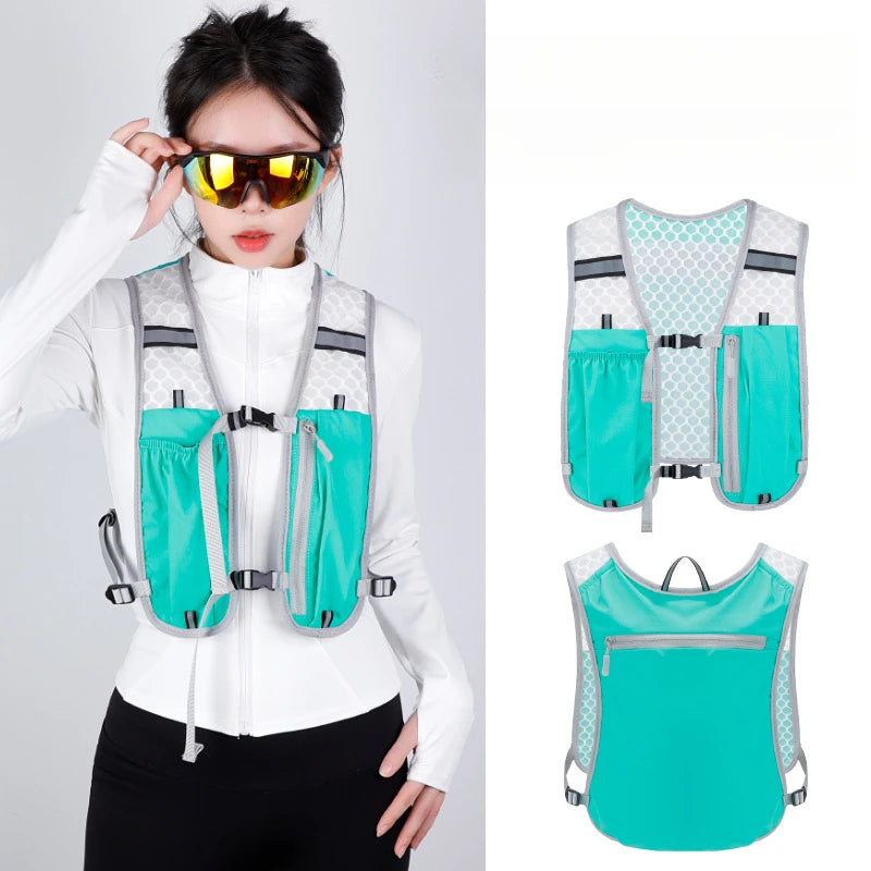 Running Outdoor Cycling Vest Nylon Lightweight Sports Storage Backpack Hiking Trekking Breathable Adjustable Straps Fitness Gear