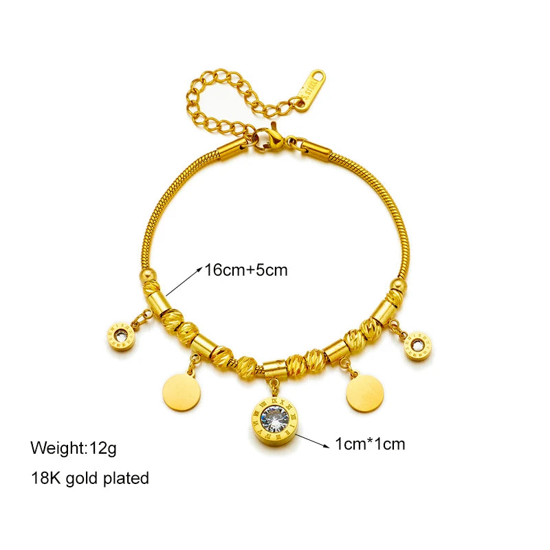 DIEYURO 316 Stainless Steel Butterfly Lightning Green Stone Charm Bracelet For Women Vintage Girls Multilayer Wrist Jewelry Gift