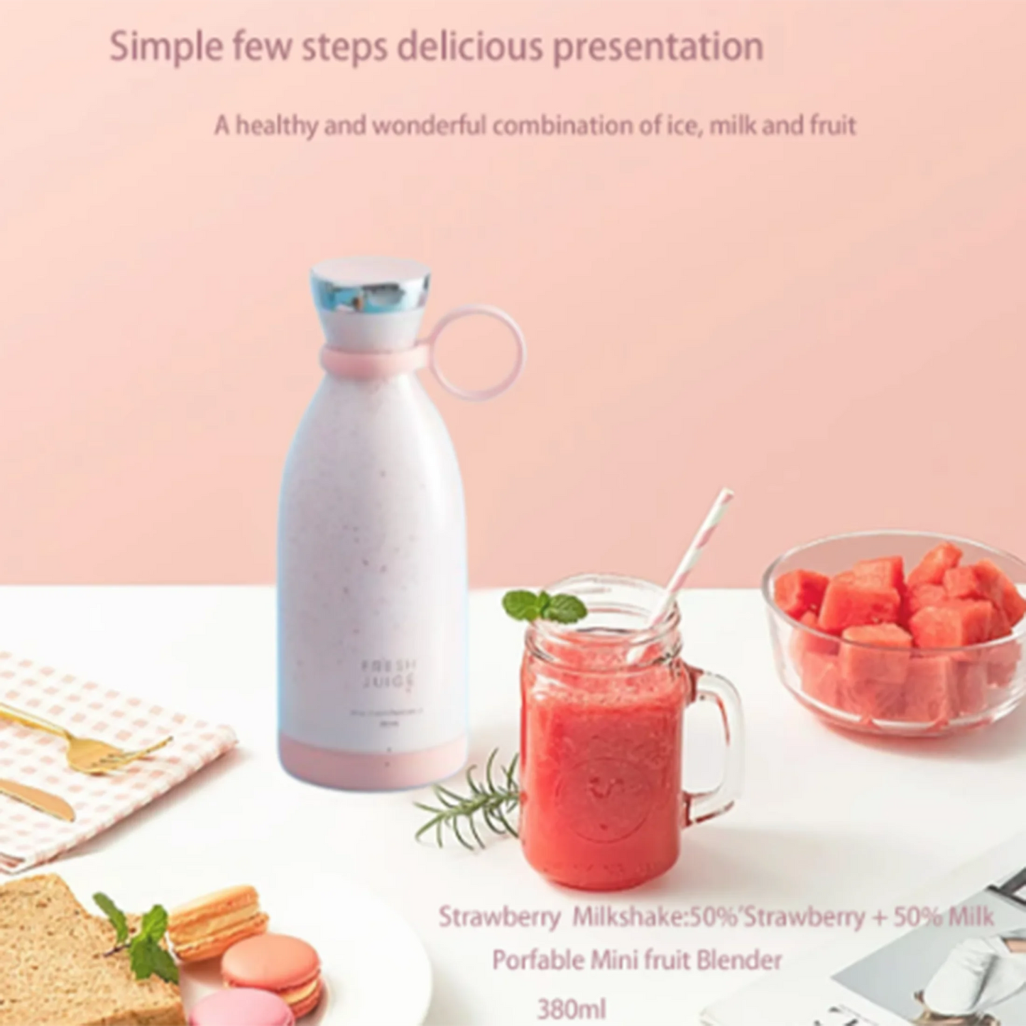 Electric Fruit Juicer Blender  Wireless PortableHousehold USB Size BlendeFor Smoothies And Shakes, Home Fruit Blender For Kitch