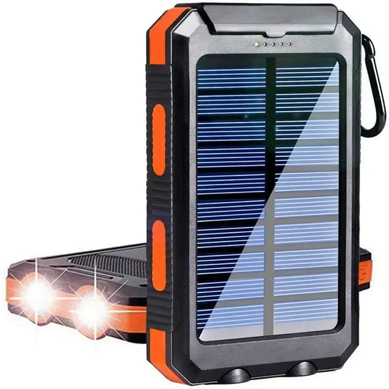200000mAh Solar Power Bank Dual USB Travel Outdoor Portable External Battery Waterproof Powerbank For Camping Spare Battery