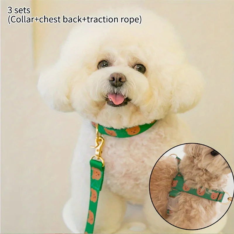 Pet collar, V-neck, cat, dog leash, dog walking decoration, cute, soft, durable