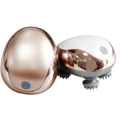 Rechargeable Electric Head Massager Silicone Scalp Kneading Vibration Device 6 Modes for Hair Growth Stress Relief Portable