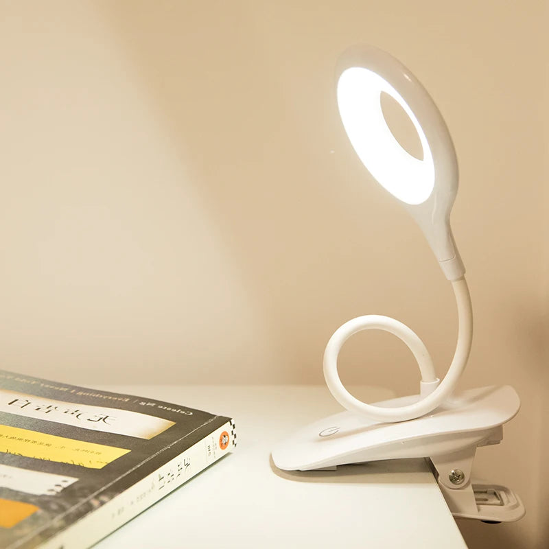 LED Desk Lamp Clip on Type USB Charging With Built In Lithium Battery Touch Dimming Student Learning Reading Table Lamp