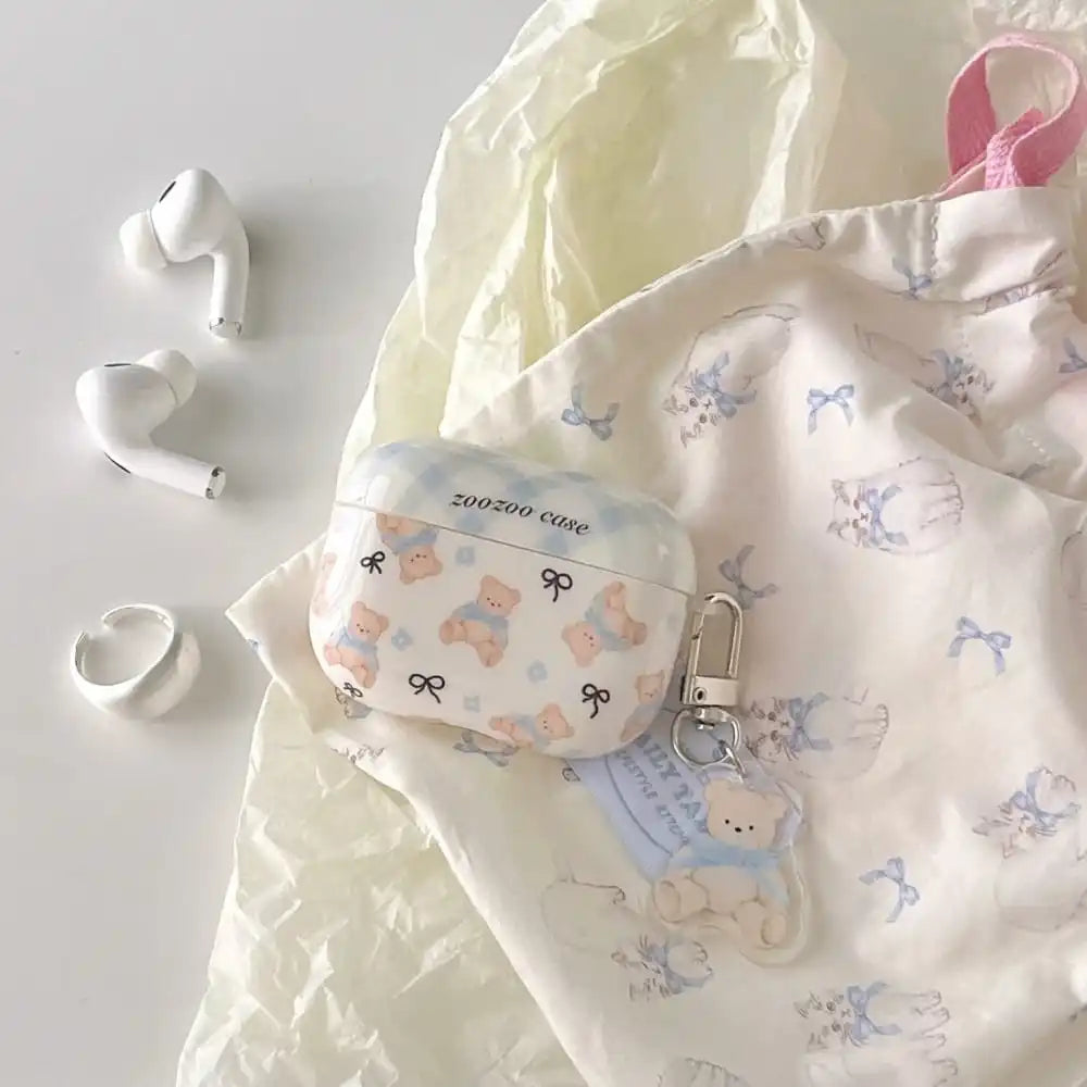 Hot Cute Cartoon Bear Earphone Protective Case for AirPods 1 2 3 4 Pro 2rd Soft Anti-fall Protect Cover with Lovely Pendant