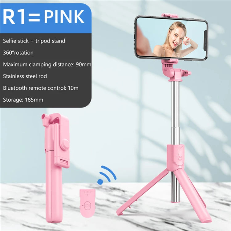 Wireless Selfie Stick Tripod Stand with Light Bluetooth Remote Extendable Tripod for iPhone Mobile Phone TikTok Live Streaming
