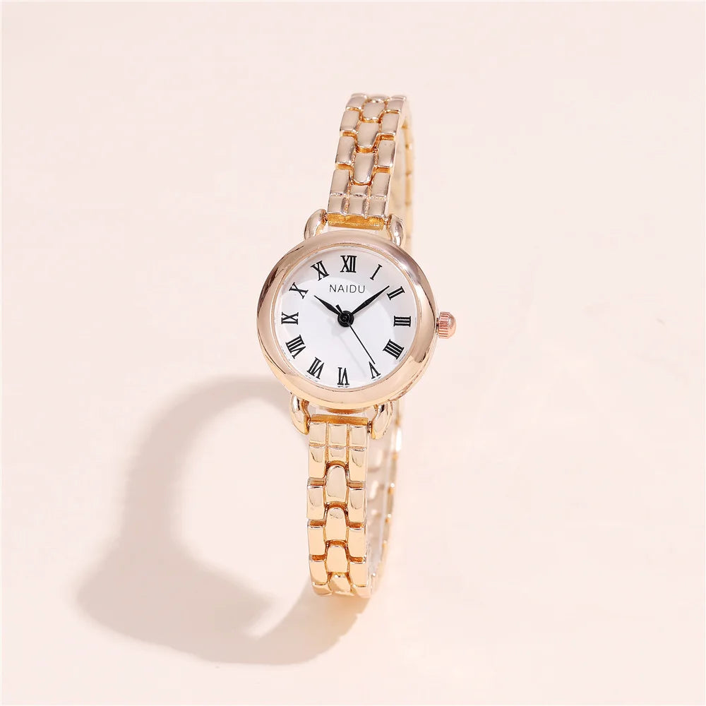 trendy small dial quartz women lady bracelet steel watch