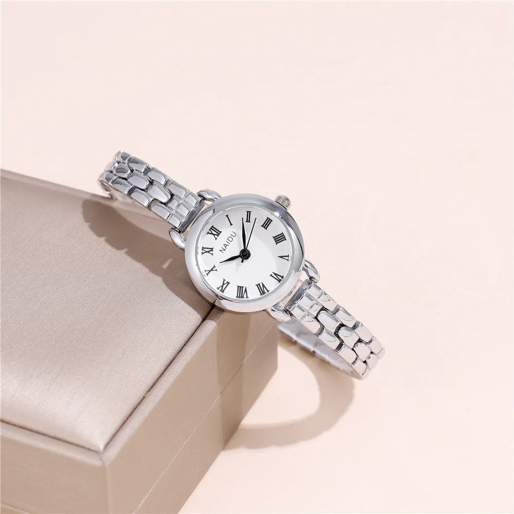 trendy small dial quartz women lady bracelet steel watch